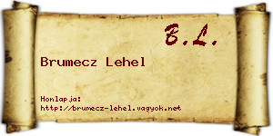 Brumecz Lehel névjegykártya